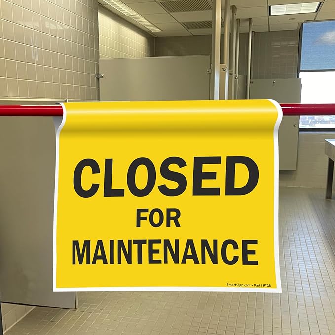 SmartSign 3-Pack 'Closed For Maintenance' Hanging Doorway Barricade Sign - Image 6