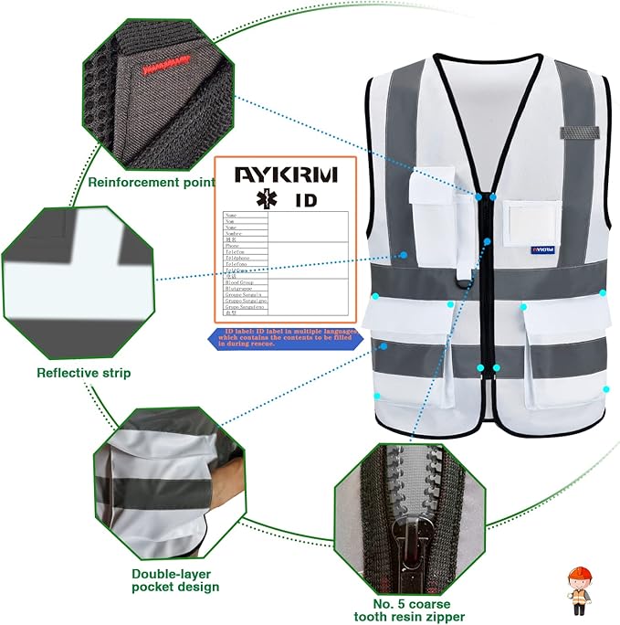 A-SAFETY High Visibility Reflective Safety Vest Customize Logo - Image 5