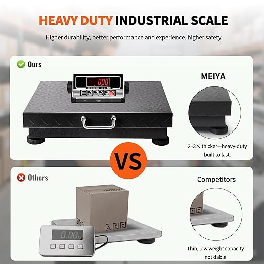 MEIYA Heavy Duty Shipping Scale, 660 lb Industrial Platform Scale - Image 3