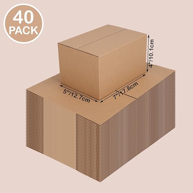 EdenseeLake 40 Pack 7x5x4 inches Shipping Boxes Small Cardboard Boxes - Image 3
