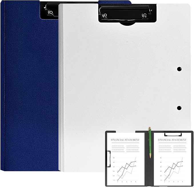 2 Pack Foldable Clipboards, A4 Office Clipboard Folder by MUYICS