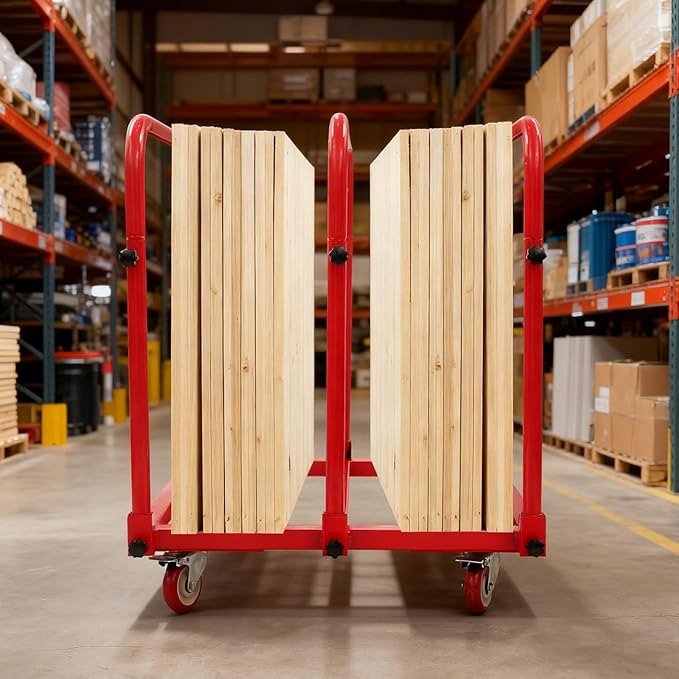 Undercat Steel Panel Truck, Heavy Duty Lumber Drywall Dolly, 1400lbs Platform - Image 3