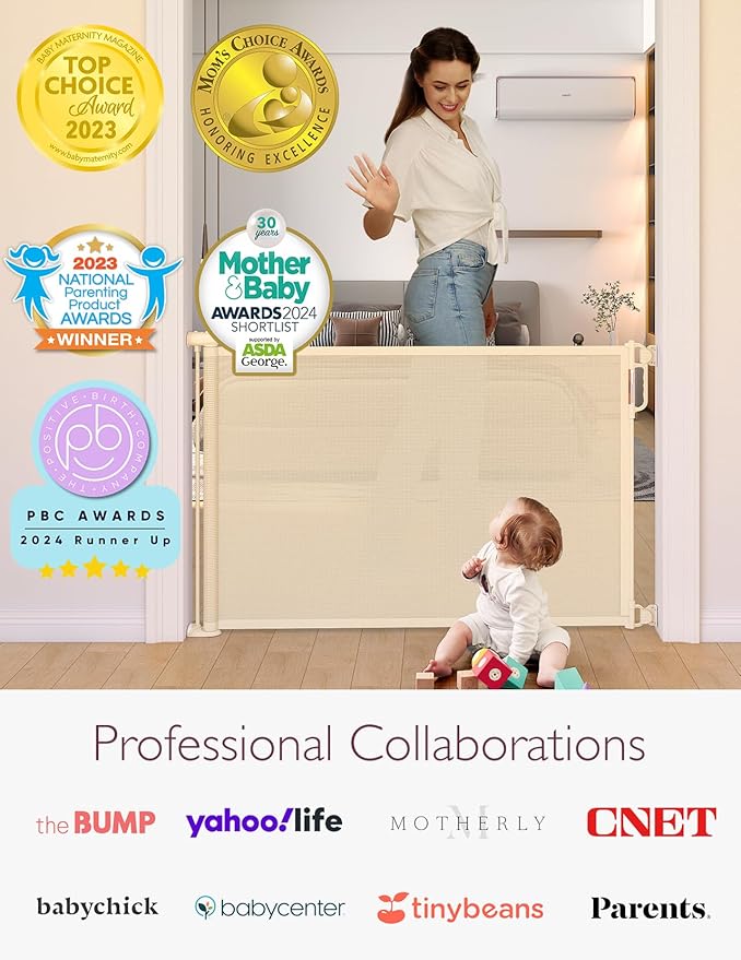 Momcozy Retractable Baby Gate, Extends up to 55" Wide, Child Safety Baby Gates - Image 7