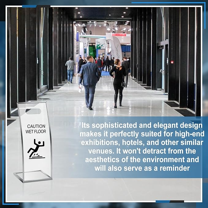 2 Packs 24 Inch Caution Wet Floor Sign Sturdy Acrylic Safety Warning Signs - Image 5