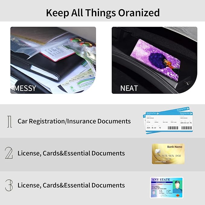 Car Registration and Insurance Holder, Leather Car Glove Box Organizer - Image 5