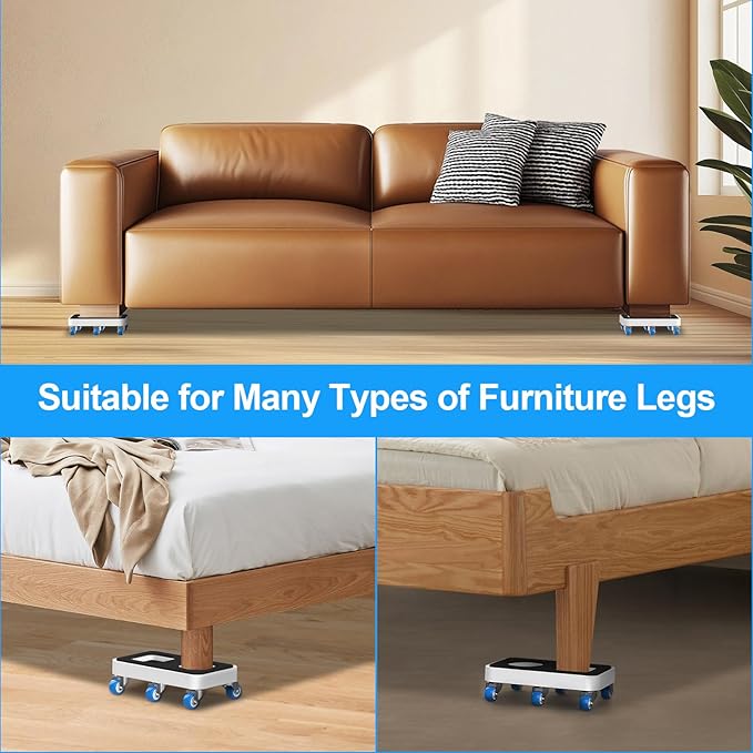Furniture Dolly with Dual Groove Design: Furniture Sliders with 6 Wheels - Image 4