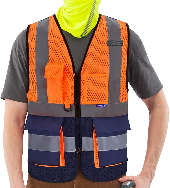 A-SAFETY High Visibility Mesh Safety Reflective Vest by A-SAFETY