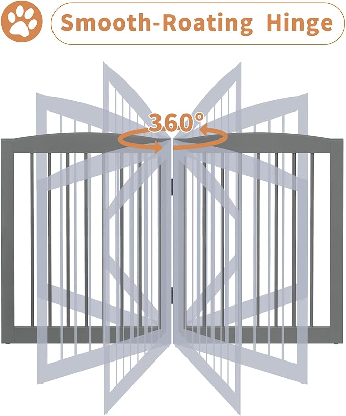 Freestanding Pet Gate with Door, Tall Dog Gate - Image 8