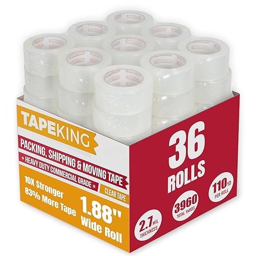 Tape King Clear Packing Tape | 110 Yards Per Roll | 1.88 Inch Wide Heavy Duty by TapeKing