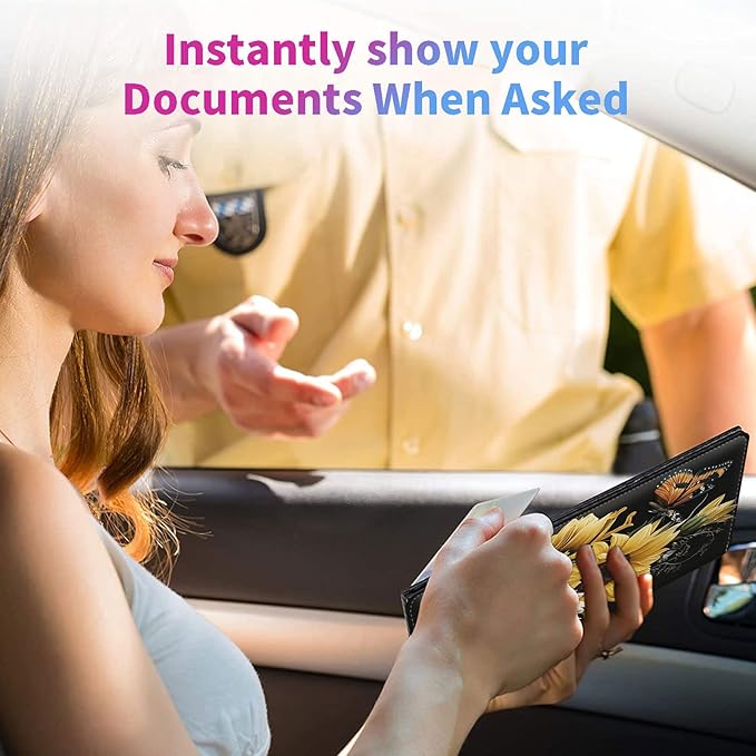 Car Registration and Insurance Holder, Leather Insurance License and - Image 2