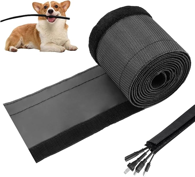 3/4" - 6.6FT Hook and Loop Cable Sleeve, Dog Cat Cord Protector Waterproof by Unknown