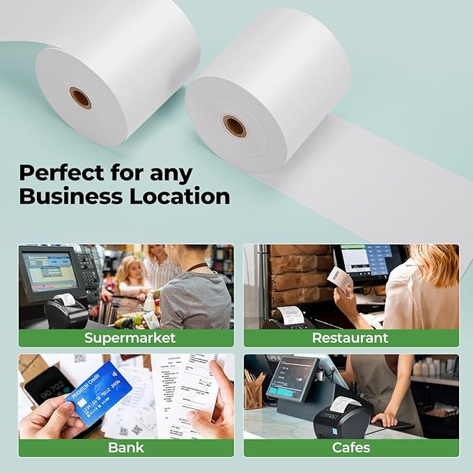 MUNBYN Thermal Paper 3 1/8 x 230ft, 50 Rolls Receipt Paper Work - Image 7
