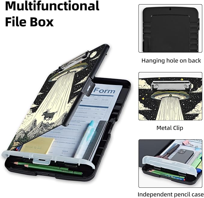 Clipboard with Storage Box & Pen Holder, Heavy Duty Clip Boards 8.5x11 - Image 3