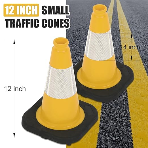 Fluorescent Orange/Green PVC Traffic Cones, Heavy Black Base Parking Lot Cone - Image 2
