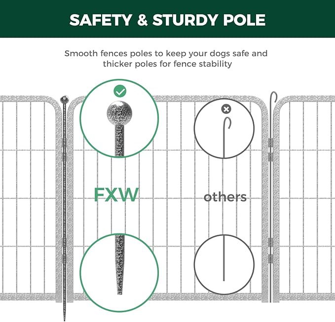 FXW Garden Fence Outdoor for The Yard – 24in x 45.6ft Heavy Duty Metal Animal - Image 4