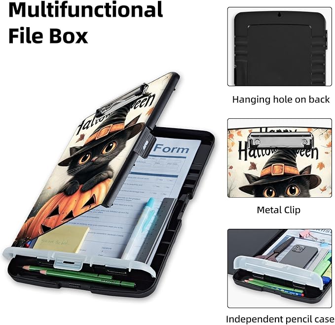 Clipboard with Storage Box & Pen Holder, Heavy Duty Clip Boards 8.5x11 - Image 3