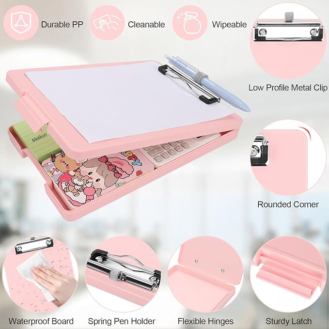 Small Clipboard with Storage, A5 Clipboards with Pen Holder, Half Letter Clip - Image 5