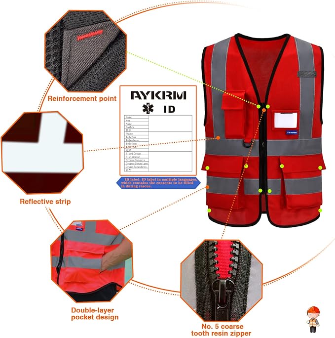 A-SAFETY High Visibility Reflective Safety Vest Customize Logo - Image 5