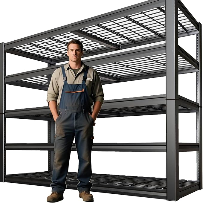 68" Wide Heavy Duty Garage Shelving Units, 5-Tier Deep Storage Shelves by SKZNSA