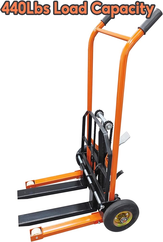 TECHTONGDA Manual Winch Stacker Pallet Truck Dolly Hydraulic Lifting Hand Truck - Image 5