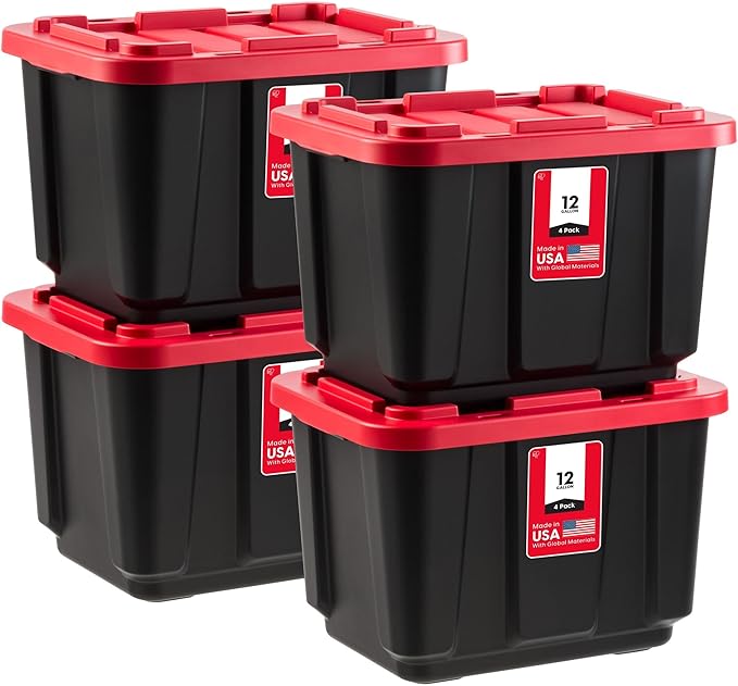 IRIS USA 4-Pack 12 Gallon Storage Bins by IRISUSA