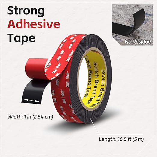 Double Sided Tape Heavy Duty, 1 in x 16.5 ft, Strong Adhesive Waterproof - Image 2