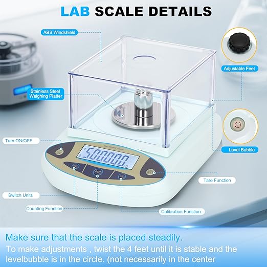 Lab Scale 500g*0.001g, High Precision Accurate Analytical Balance - Image 2