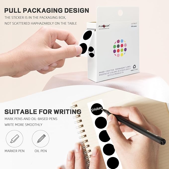 PARLAIM 1/2 Inch Round Adhesive Color-Code Dot Stickers, 500 Stickers Inventory - Image 3