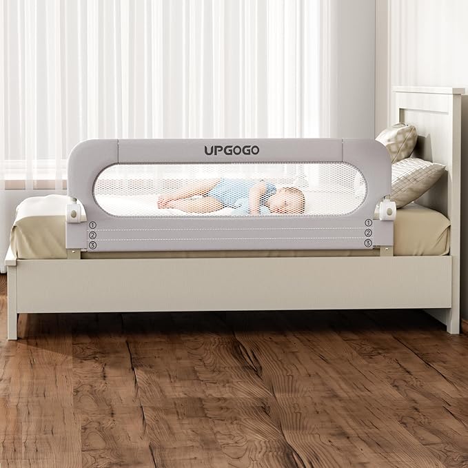 Folding Bed Rail for Toddlers, Baby Bed Rail Guard by UPGOGO