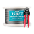 Lichamp 350FT 1/8" Stainless Steel Wire Rope Cable, Aircraft 316 SS Braided by Lichamp