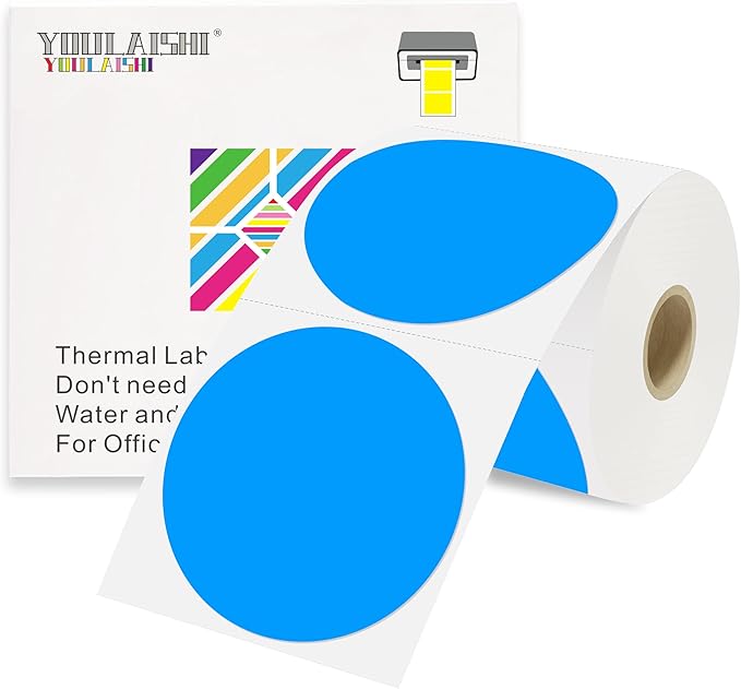 3 X 3 Inch Color Coding Dot Labels Circle Thermal Printable Waterproof 500 Pcs by YOULAISHI