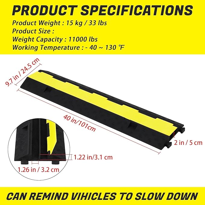 3 Pack Heavy Duty Rubber Cable Protectors - Image 3