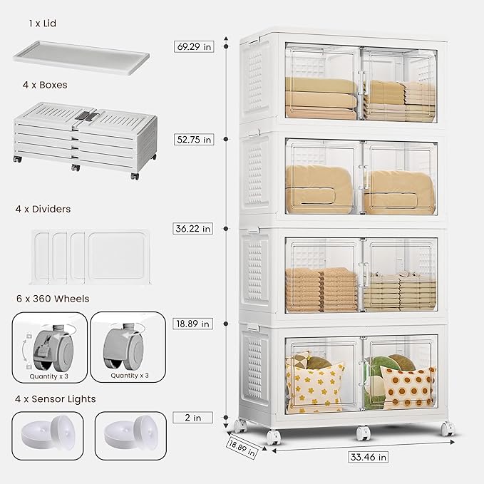 FINCHESCLUB 752QT Extra Large Stackable Storage Bins - Image 2