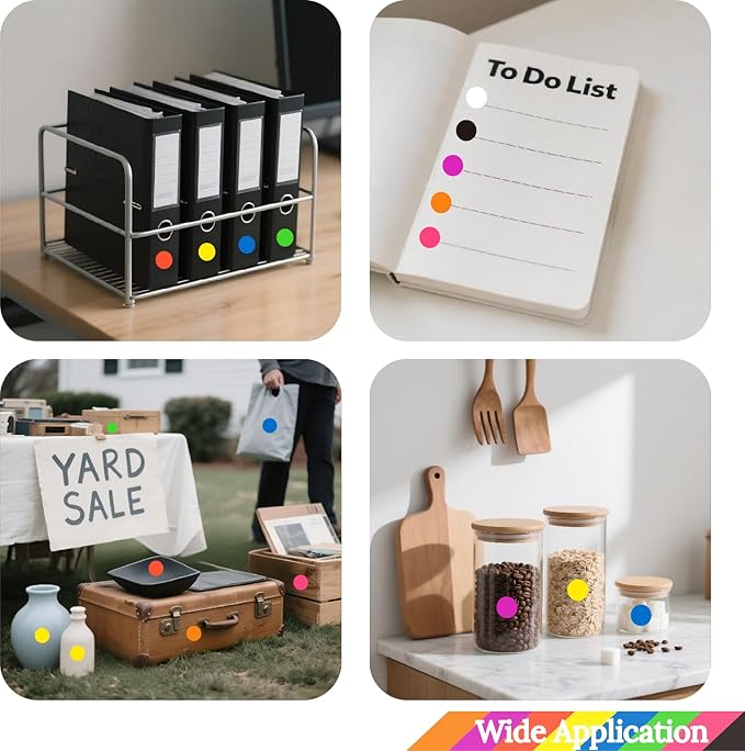 4050 PCS 9 Color 3/4" Colored Dot Stickers Round Color Coding Labels Circle - Image 5