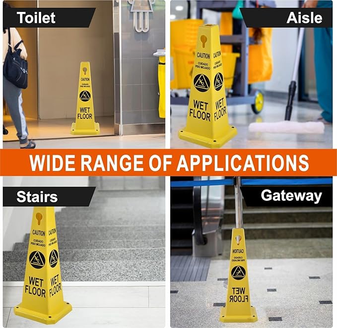 26.5" Caution Cones, 4-Sided Visible Safety Signs - Image 3