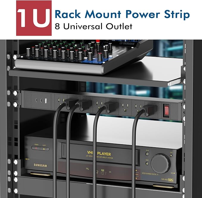 8 Outlet Metal Wall Mount Power Strip, 360° Rotatable Mounting, PD 20W USB C - Image 5