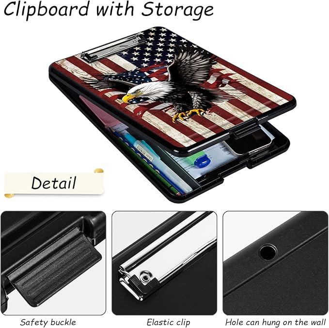 Clipboard with Storage, High Capacity Plastic Storage Clipboard with Pen Holder - Image 3