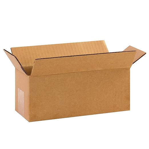 BOX USA Shipping Boxes 10"L x 4"W x 4"H 25-Pack Long Corrugated Boxes by BOXUSA