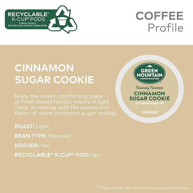 Green Mountain Coffee Roasters Cinnamon Sugar Cookie Keurig Single-Serve K-Cup - Image 3