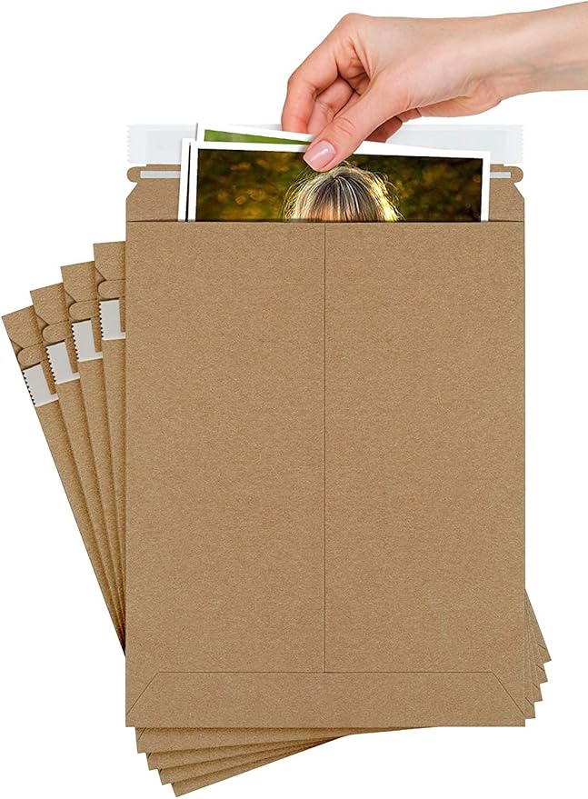 Natural Kraft Rigid Mailers, 9.75 x 12.25 Inches. Pack of 10 Paperboard by APQSupply%C2%AE
