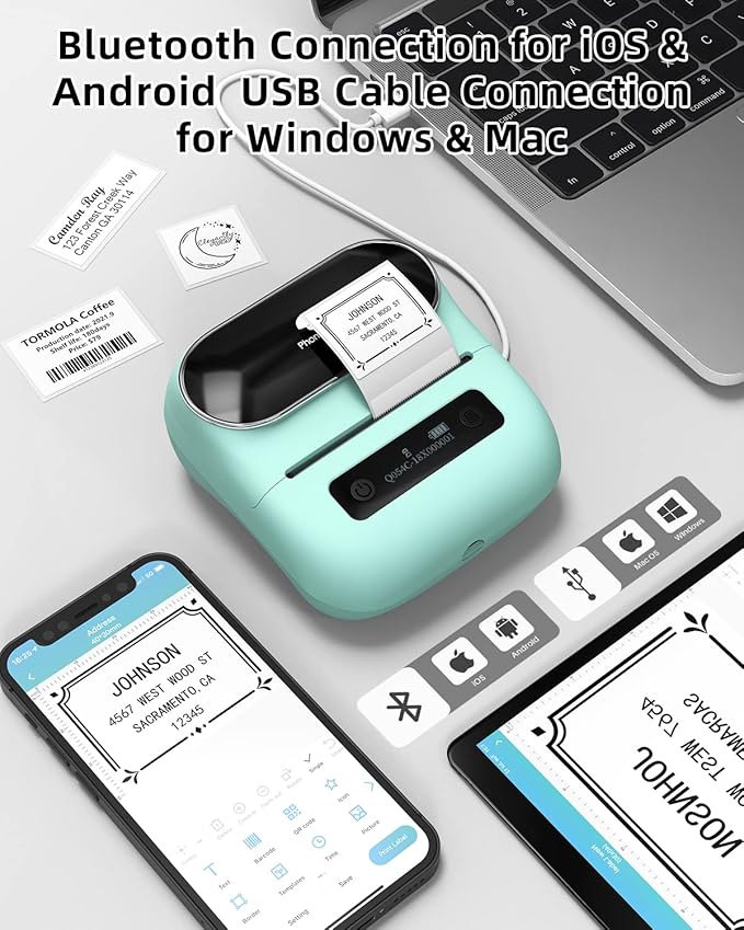 Phomemo M220 Label Maker, New Flagship 3.14 Inch Bluetooth Thermal Label Printer - Image 2