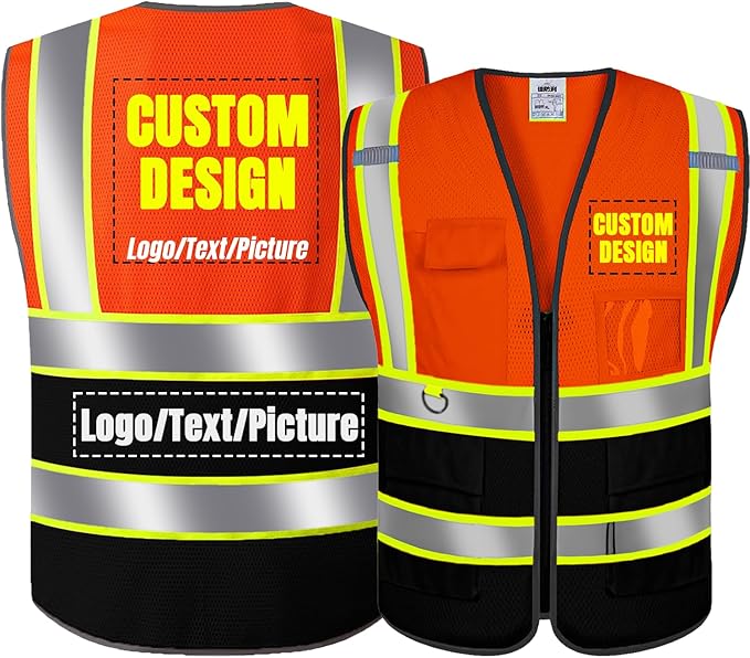 BeautyWill Custom Logo Safety Vest Class2 High Visibility Reflective Vest by BeautyWill