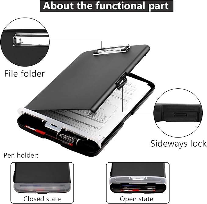 SFLHHDM Storage Clipboard with Pen Holder, High Capacity Clipboards - Image 5