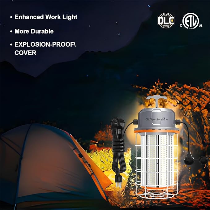 400W LED Temporary Work Light，56000Lumens 5000K Daylight White ON/Off Switch & - Image 7