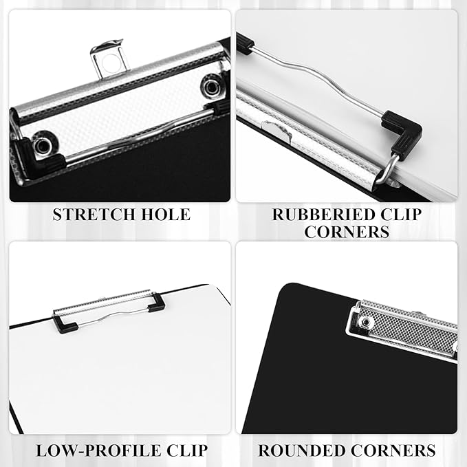 MIVIDE 30 Pack Black Clipboards, Plastic Office Clipboard 12 x 8.7 Inch Size - Image 4