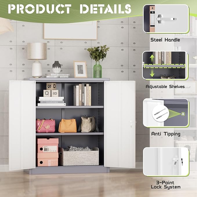 SUNCROWN Metal Storage Cabinets, 36”Locking Cabinet - Image 6