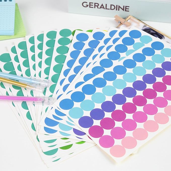SallyFashion 2160PCS Dot Stickers 3/4 inch Color Coding Labels Round Dot Labels - Image 6