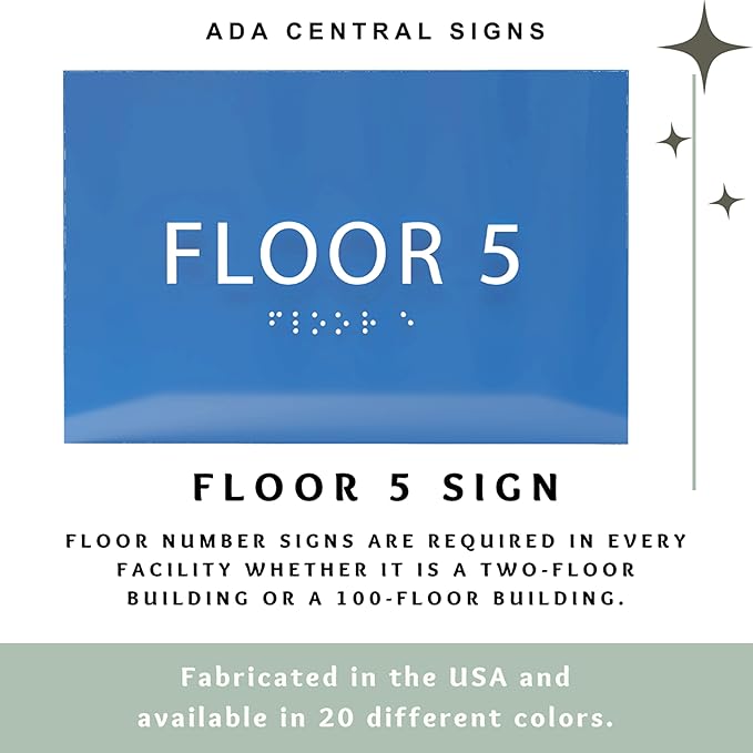 6" X4" Floor 5 Sign - Image 6