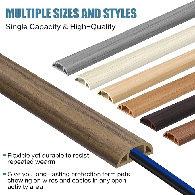 Floor Cord Covers for Wires 3.3FT Cable Hider Wire Cover Self Adhesive Cord - Image 6