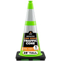 Xpose Safety 28” Lime Green Traffic Cone Dual 6" & 4" Reflective Collar – 1 by XposeSafety